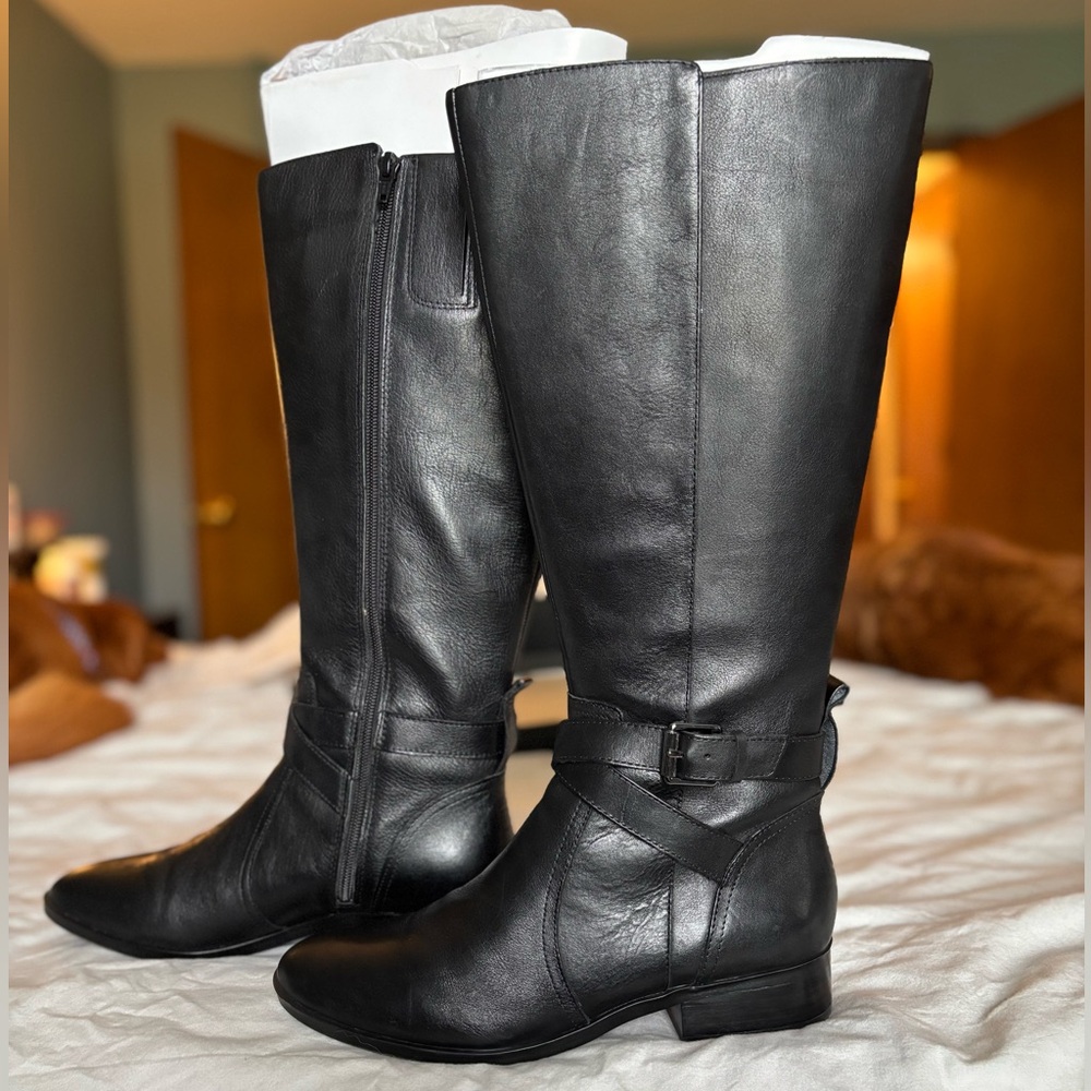 Naturalizer Black to the  the Knee Boots with Classic Equestrian Style
